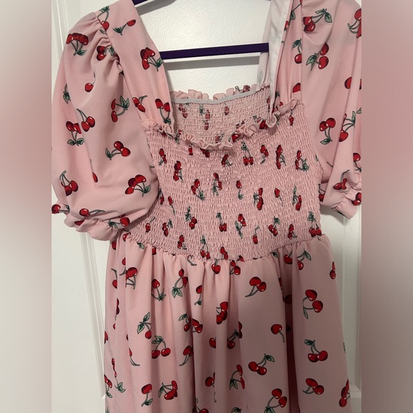 Pink cherry milk maid dress - Picture 2 of 3